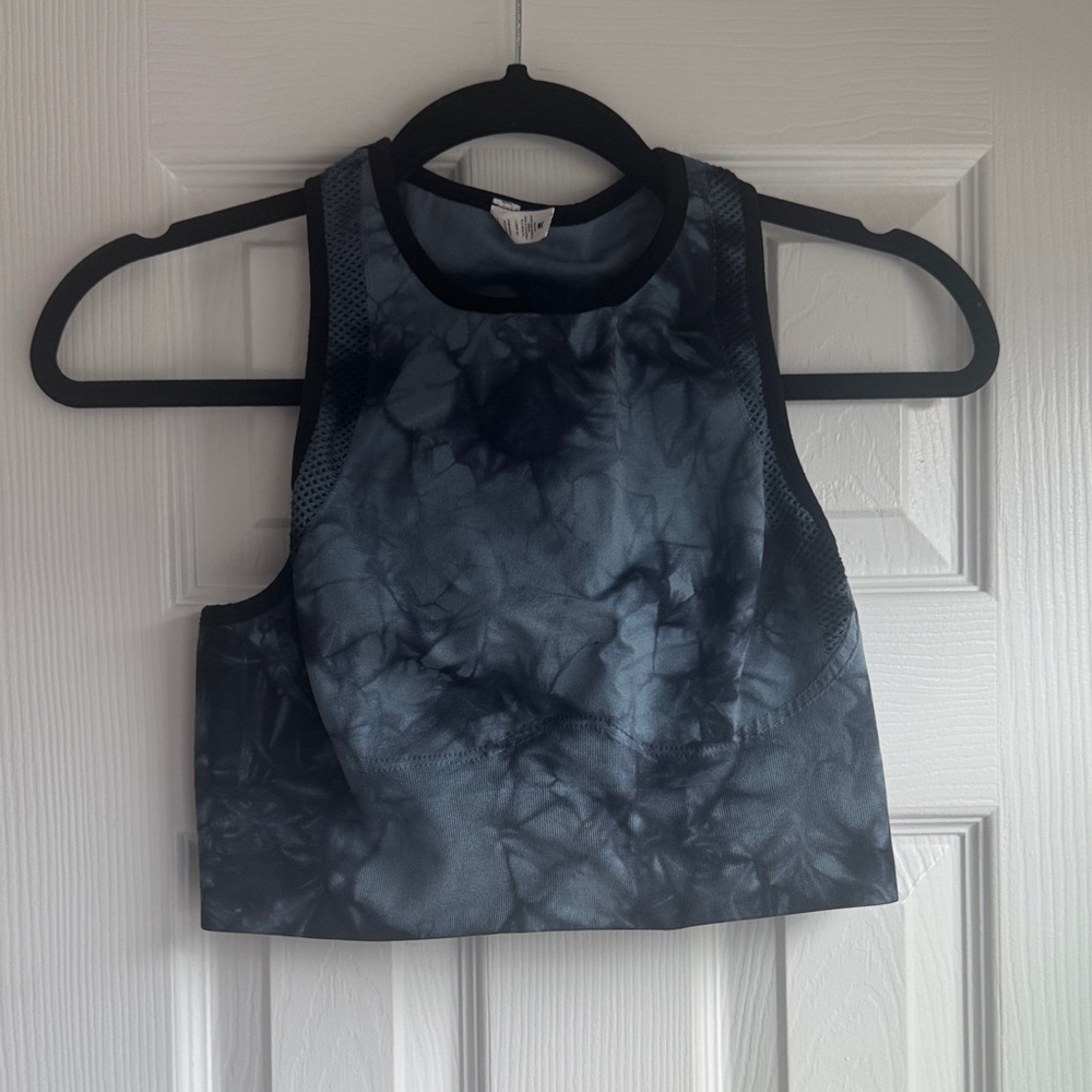 Soul by SoulCycle Black Tie-Dye High Neck Sports Bra - Picture 2 of 4